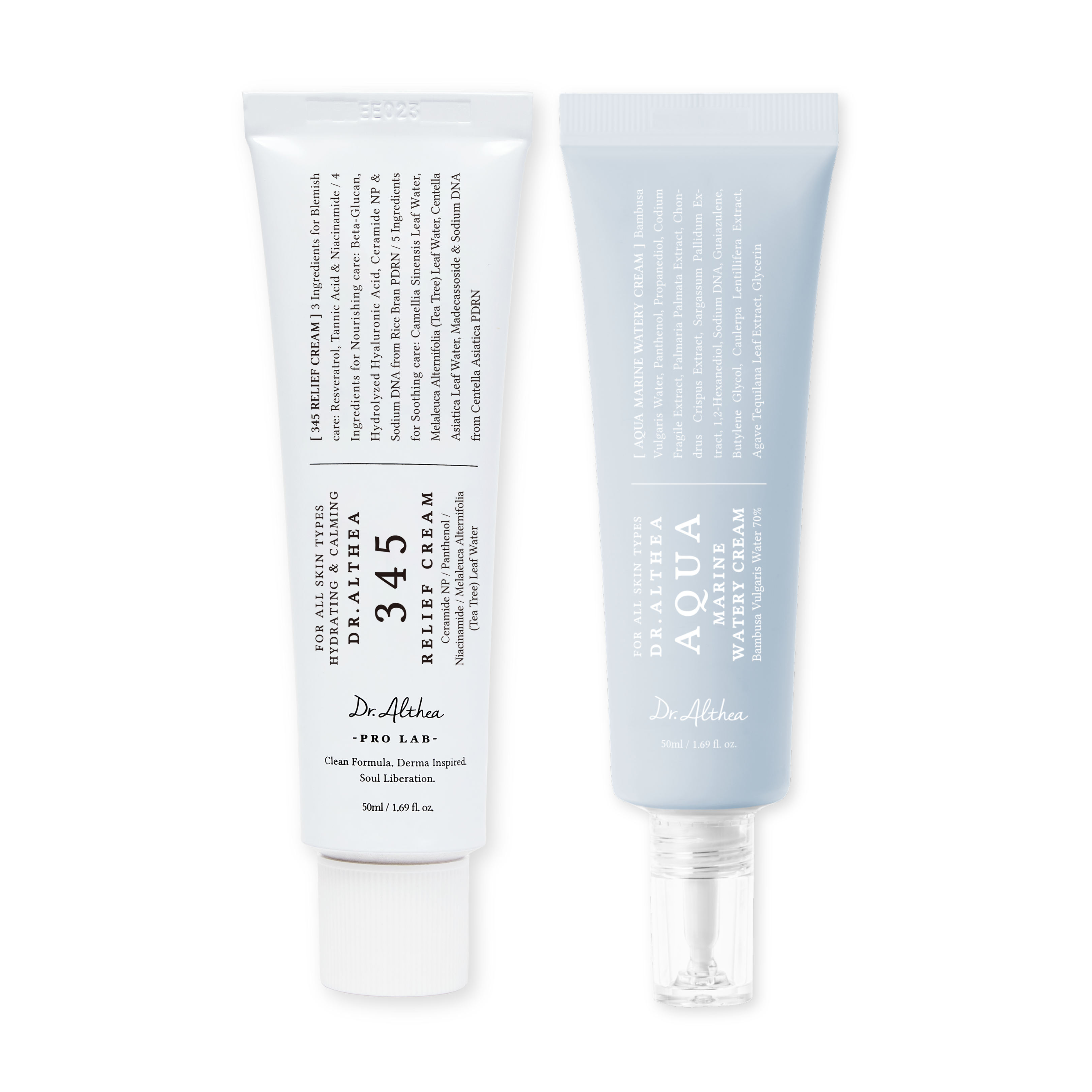 Dr.Alteha Acne & Barrier Care Duo | 345 Relief Cream & Aqua Marine Watery Cream | Korean Vegan Skincare Dr.Alteha Acne & Barrier Care Duo | 345 Relief Cream & Aqua Marine Watery Cream | Korean Vegan Skincare