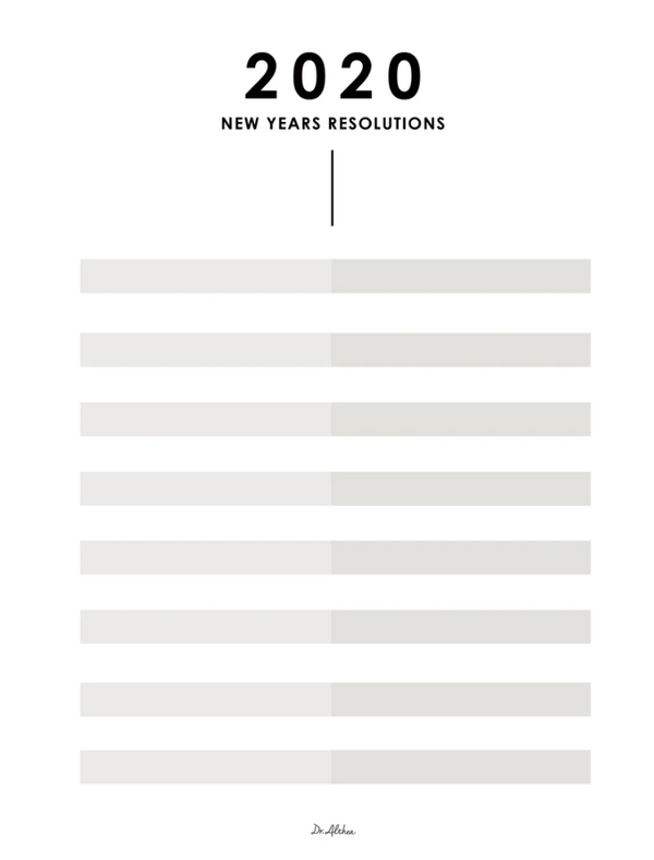 Free Printable: 2020 New Years Resolution Template