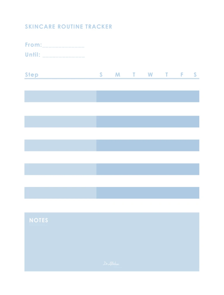 Free Printable: Skincare Routine Tracker