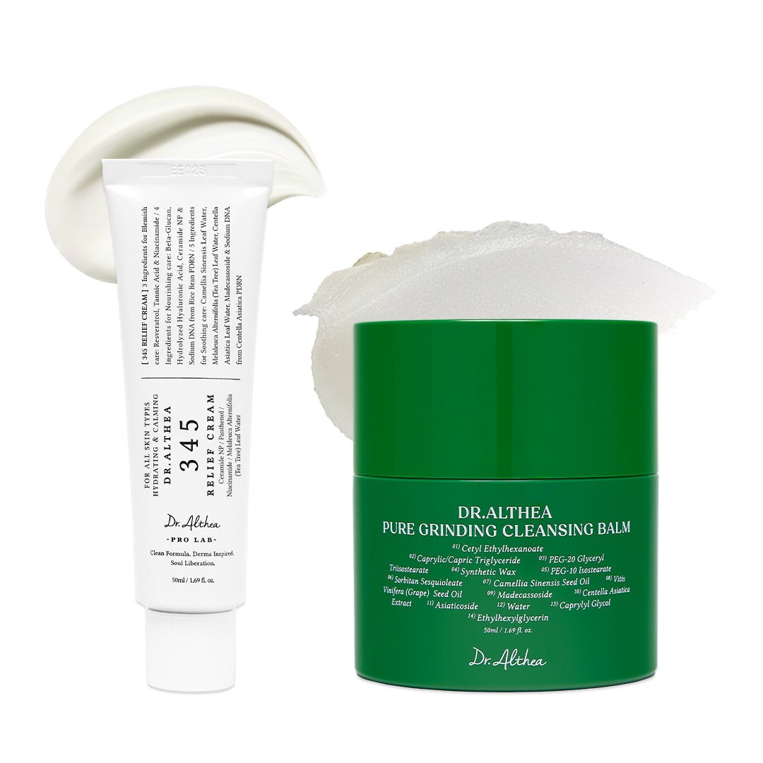Cleanser and Hydration Set | 345 Relief Cream & Pure Grinding Cleansing Balm