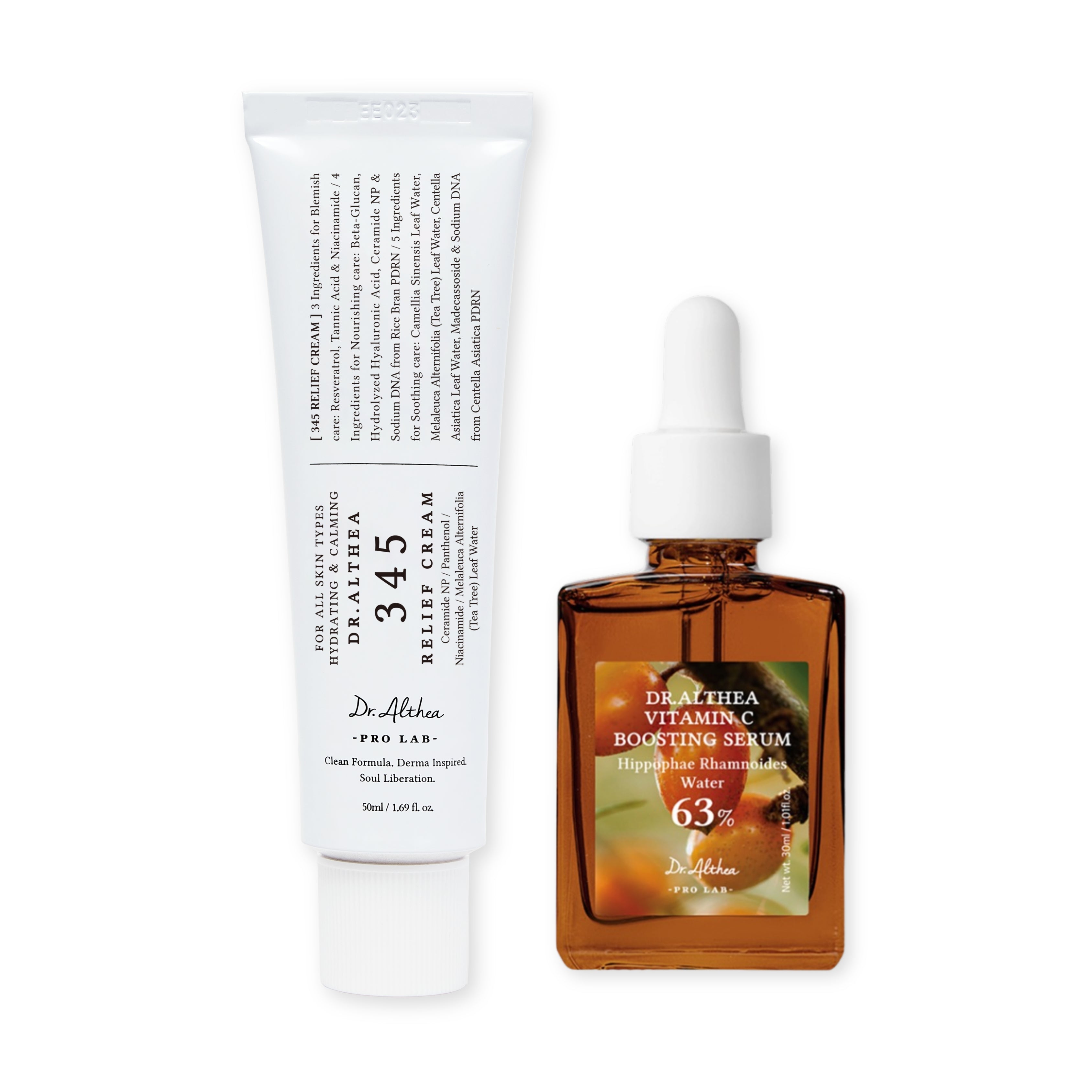 Post Acne Care Set (Boosting) | 345 Relief Cream & Vitamin C Boosting Serum